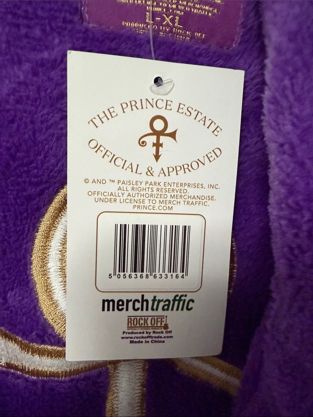 Prince Purple Plush Robe with Gold Trim Official Prince estate approved - Picture 5 of 8